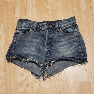 Free people frayed denim shorts